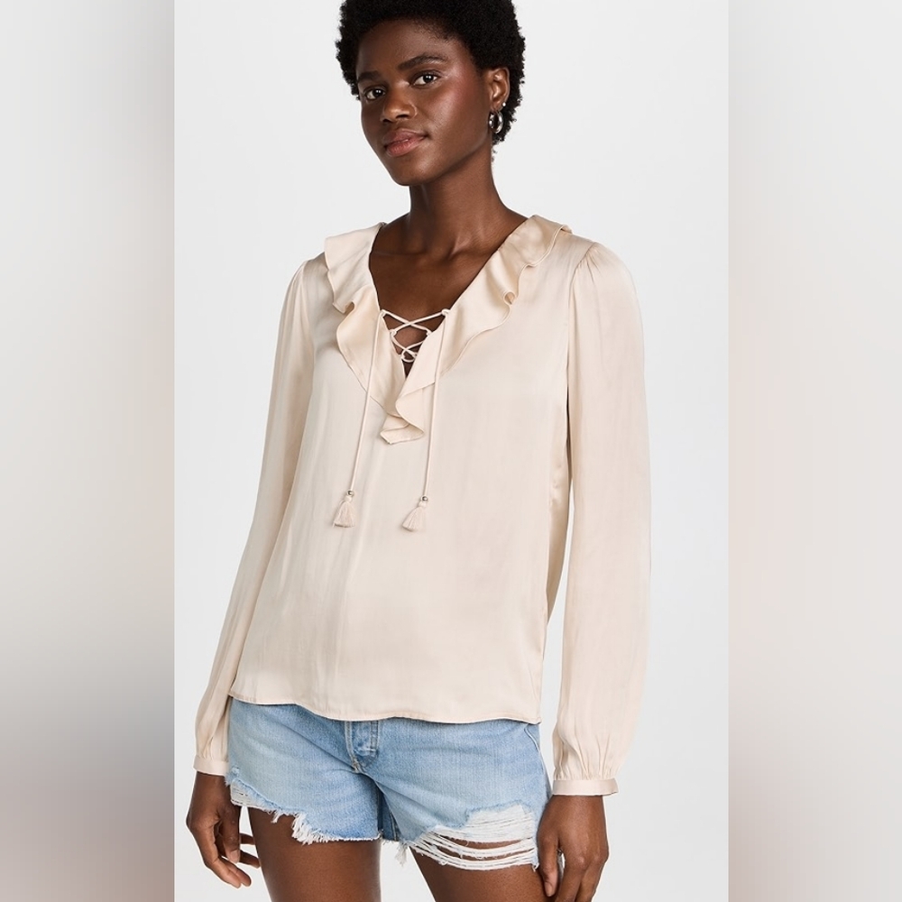 Paige Illara Cream Ruffle Blouse